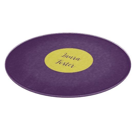 Handschrift Elegante naam Indigo & gele kleur Snijplank (Hoek)