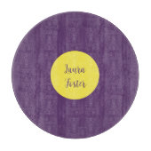 Handschrift Elegante naam Indigo & gele kleur Snijplank (Voorkant)