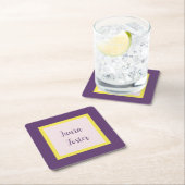 Handschrift Elegante naam Indigo Yellow Rose Quart Kartonnen Onderzetters (Insitu)