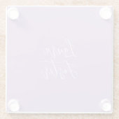 Handschrift Elegante naam Lila kleur Glazen Onderzetter (Achterkant)