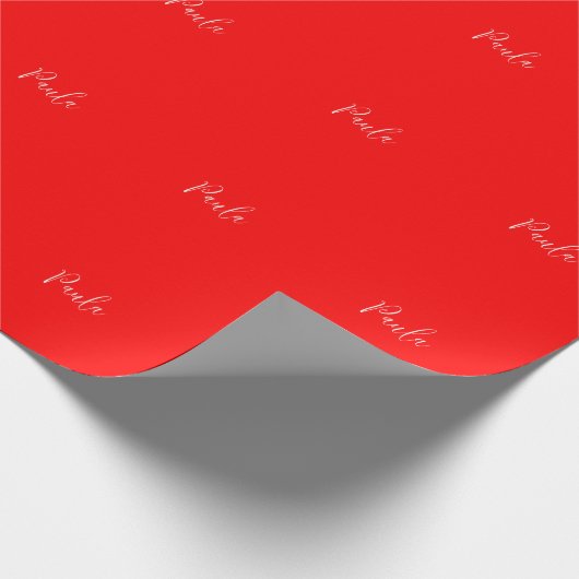 Handschrift Elegante naam Rode kleur Plain Cadeaupapier (Hoek)