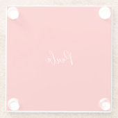 Handschrift Elegante naam Rode kleur Plain Glazen Onderzetter (Achterkant)