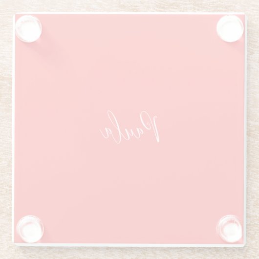 Handschrift Elegante naam Rode kleur Plain Glazen Onderzetter