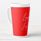 Handschrift Elegante naam Rode kleur Plain Latte Mok (Linkerhoek)