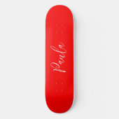 Handschrift Elegante naam Rode kleur Plain Persoonlijk Skateboard (Voorkant)