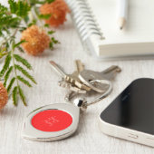 Handschrift Elegante naam Rode kleur Plain Sleutelhanger (Zijkant)