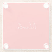 Handschrift Elegante naam Rood Wit Kleur Plain Glazen Onderzetter (Achterkant)