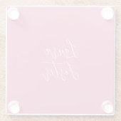 Handschrift Elegante naam roze kleur Glazen Onderzetter (Achterkant)