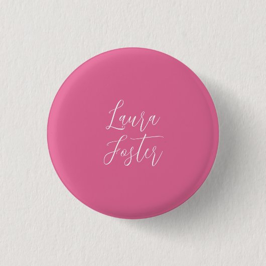 Handschrift Elegante naam roze kleur Ronde Button 3,2 Cm (Voorkant)
