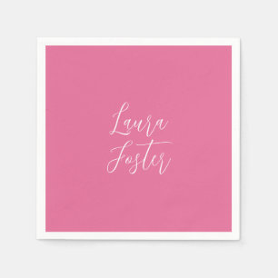 Handschrift Elegante naam roze kleur Servet
