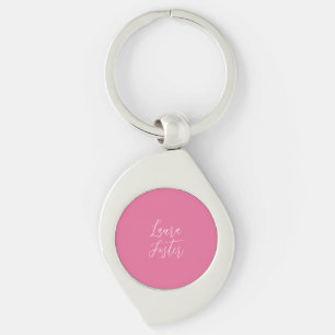 Handschrift Elegante naam roze kleur Sleutelhanger