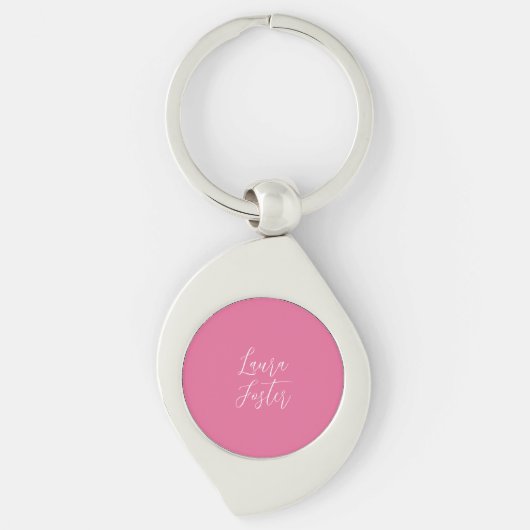 Handschrift Elegante naam roze kleur Sleutelhanger (Voorkant)