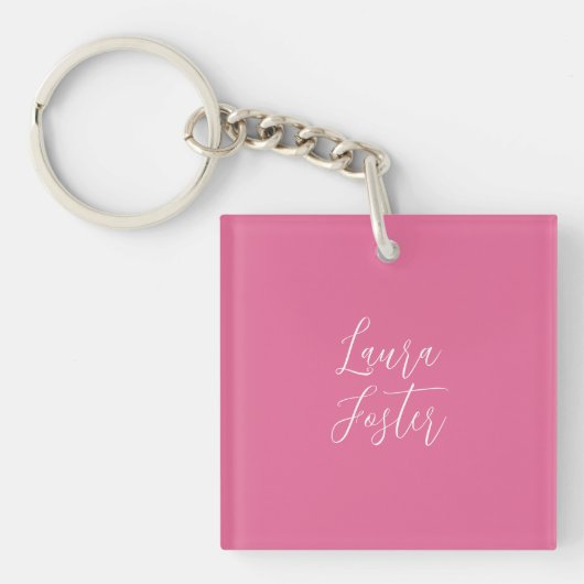 Handschrift Elegante naam roze kleur Sleutelhanger (voorkant)