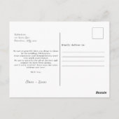 Handschrift Elegante trouwfoto Dank u Briefkaart (Achterkant)
