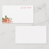 Handschrift Elegante Waterverf Rozen Pastel Kleure Notitiekaartje (Voorkant / Achterkant)