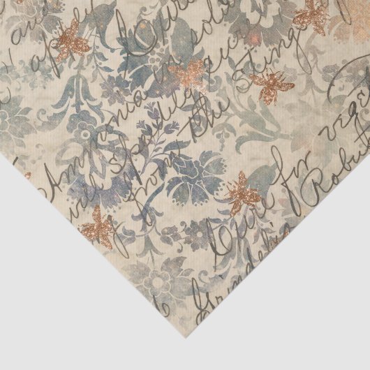  handschrift en bijen tissuepapier (Detail)