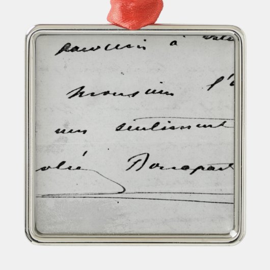 Handschrift en handtekening metalen ornament (Voorkant)