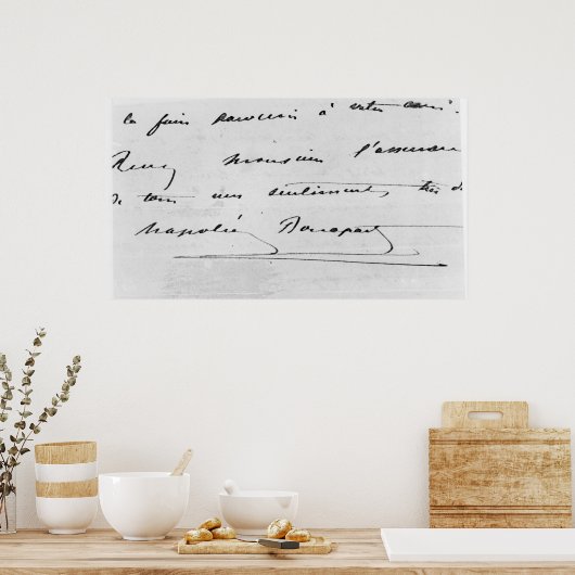 Handschrift en handtekening poster (Keuken)