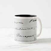 Handschrift en handtekening tweekleurige koffiemok (Voorkant rechts)