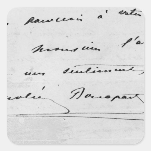 Handschrift en handtekening vierkante sticker (Voorkant)