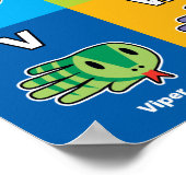 Handschrift Engels ABC Alphabet voor kinderen Poster (Hoek)