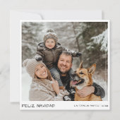 Handschrift Feliz Navidad Spaanse kerstfoto Feestdagenkaart (Voorkant)