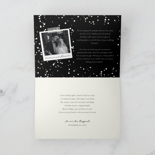  handschrift First Noel Multi Photo Wedding Feestdagen Kaart (Binnen)