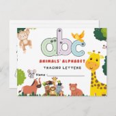 Handschrift FlashCards voor de kleuterschool | A-B Briefkaart (Voorkant / Achterkant)