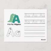 Handschrift FlashCards voor de kleuterschool | A-B Briefkaart (Achterkant)