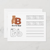 Handschrift FlashCards voor de kleuterschool | B,  Briefkaart (Voorkant / Achterkant)