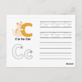 Handschrift FlashCards voor de kleuterschool | B,  Briefkaart (Achterkant)