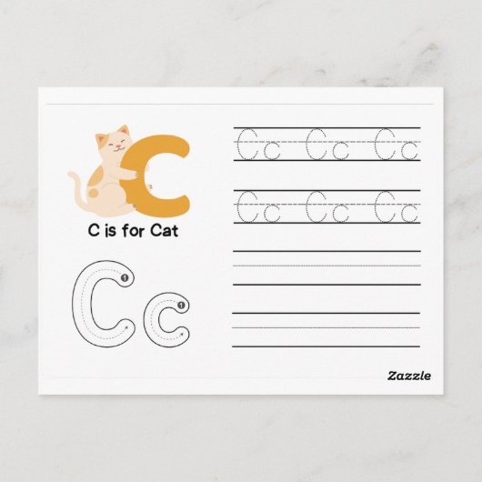 Handschrift FlashCards voor de kleuterschool | B, Briefkaart (Achterkant)