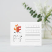 Handschrift FlashCards voor de kleuterschool | F,  Briefkaart (Staand voorkant)