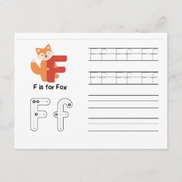 Handschrift FlashCards voor de kleuterschool | F, Briefkaart