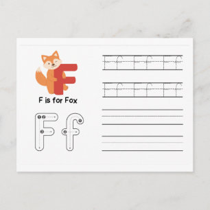Handschrift FlashCards voor de kleuterschool   F,  Briefkaart