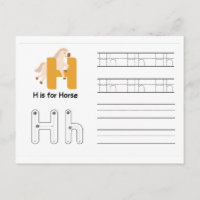 Handschrift FlashCards voor de kleuterschool | H,