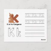 Handschrift FlashCards voor de kleuterschool | J,  Briefkaart (Achterkant)