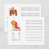 Handschrift FlashCards voor de kleuterschool | L.M Briefkaart (Voorkant / Achterkant)