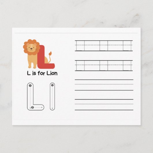 Handschrift FlashCards voor de kleuterschool | L.M Briefkaart (Voorkant)