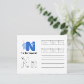 Handschrift FlashCards voor de kleuterschool | Nee Briefkaart (Staand voorkant)