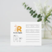 Handschrift FlashCards voor de kleuterschool | R,  Briefkaart (Staand voorkant)