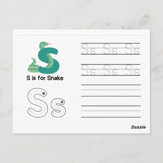 Handschrift FlashCards voor de kleuterschool | R, Briefkaart (Achterkant)