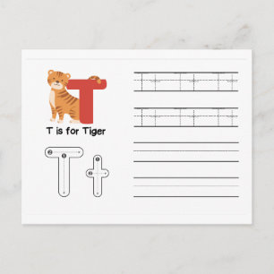Handschrift FlashCards voor de kleuterschool T, Briefkaart