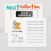 Handschrift FlashCards voor de kleuterschool | Z | Briefkaart (Voorkant / Achterkant)