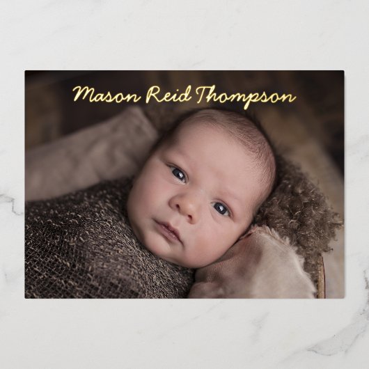 Handschrift Foto Geboorteaankondiging Kaart (Voorkant)