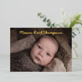 Handschrift Foto Geboorteaankondiging Kaart (Staand Voorkant)