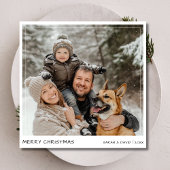 Handschrift Funny Dog Family Foto Kerst Kaarten