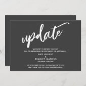 Handschrift geannuleerd bruiloft update donker gri kaart (Voorkant / Achterkant)
