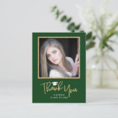 Handschrift Gold en donkergroen Afstuderen Harteli Briefkaart (Staand voorkant)