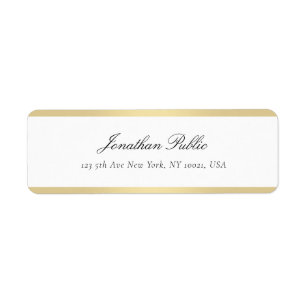 Handschrift Goud Wit Eenvoudig Sjabloon Elegant Etiket